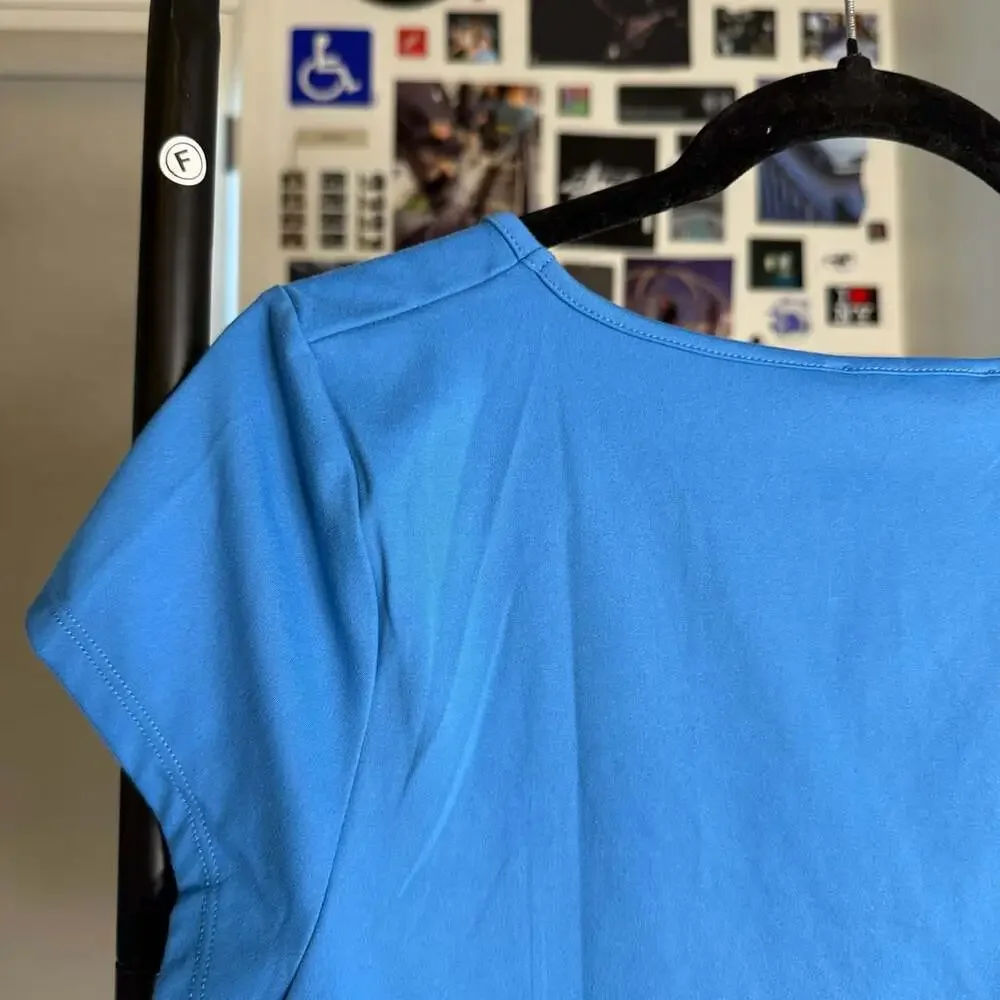 Cotton On Hold Me Tee Size XL Blue Scoop Neck Short Sleeve